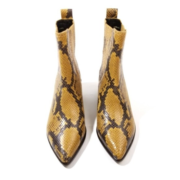 Loeffler Randall Aylin Amber Western Bootie Boho Brown Snake Print Block Boot 7 - Picture 4 of 11